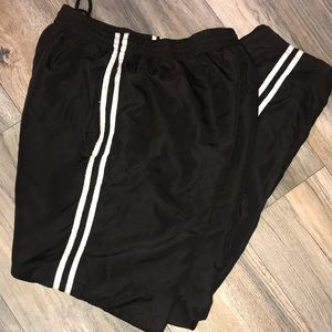 Vertical Black Athletic Workout Jogging Pants Sz M